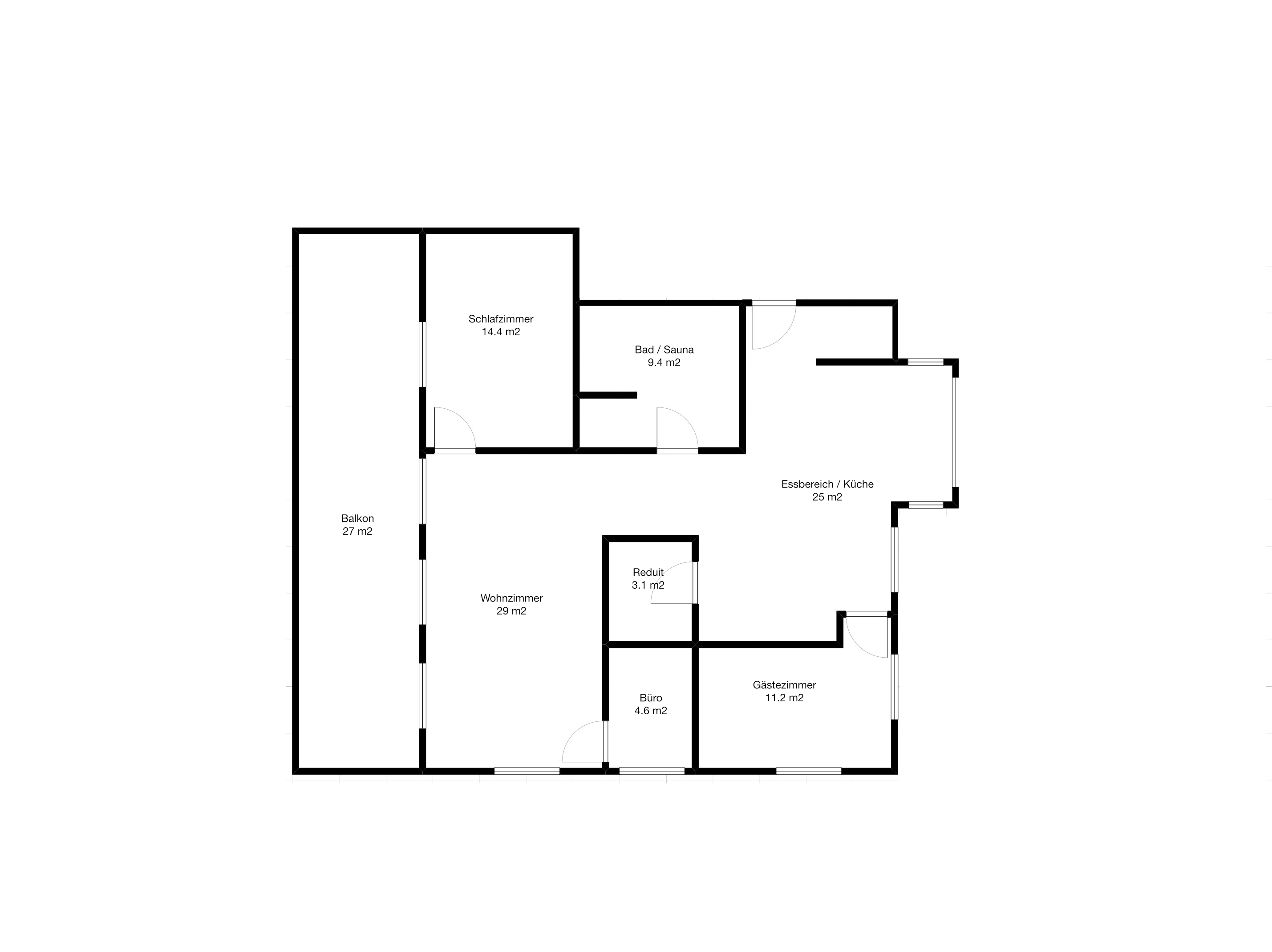 Grundriss Wohnung B301, Tägerwilen